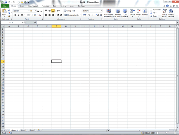 Parts Of The Screen - Excel