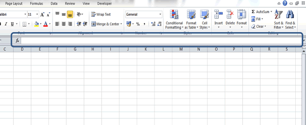 The Formula Bar - Excel