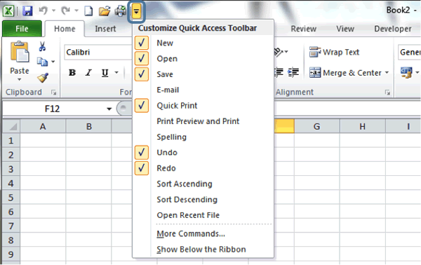 Excel - Customizing The Quick Access Toolbar or QAT